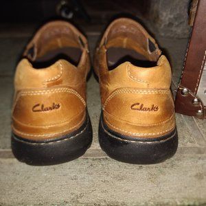 Clarks Size 10.5 Brown Leather Slip-On Loafer